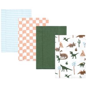 image:imageHudson Baby Unisex Baby Cotton Flannel Burp Cloths Bee One SizeRetro Dinosaur 4 Pack