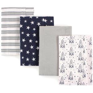 image:imageHudson Baby Unisex Baby Cotton Flannel Burp Cloths Bee One SizeRocket Ship