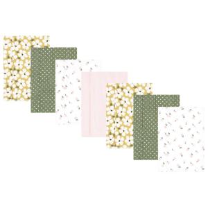 image:imageHudson Baby Unisex Baby Cotton Flannel Burp Cloths Bee One SizeSage Floral 7 Pack