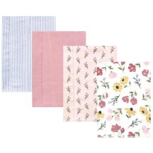 image:imageHudson Baby Unisex Baby Cotton Flannel Burp Cloths Bee One SizeSoft Painted Floral 4 Pack