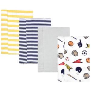 image:imageHudson Baby Unisex Baby Cotton Flannel Burp Cloths Bee One SizeSports Fan 4 Pack