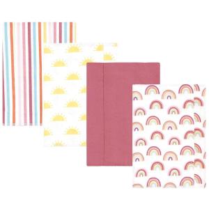 image:imageHudson Baby Unisex Baby Cotton Flannel Burp Cloths Bee One SizeSunshine and Rainbows 4 Pack
