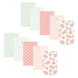 image:imageHudson Baby Unisex Baby Cotton Flannel Burp Cloths Bee One SizeSweet Peach 10 Pack