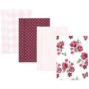 image:imageHudson Baby Unisex Baby Cotton Flannel Burp Cloths Bee One SizeSweet Roses 4 Pack