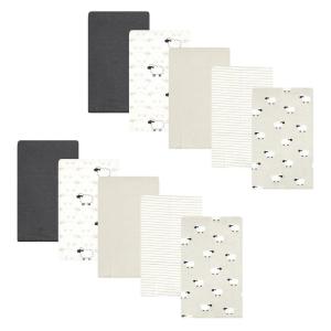 image:imageHudson Baby Unisex Baby Cotton Flannel Burp Cloths Bee One SizeTaupe Sheep 10 Pack