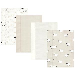 image:imageHudson Baby Unisex Baby Cotton Flannel Burp Cloths Bee One SizeTaupe Sheep 4 Pack