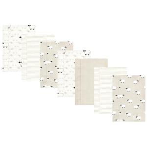 image:imageHudson Baby Unisex Baby Cotton Flannel Burp Cloths Bee One SizeTaupe Sheep 7 Pack