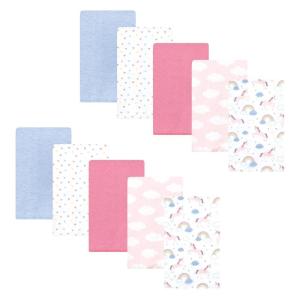image:imageHudson Baby Unisex Baby Cotton Flannel Burp Cloths Bee One SizeUnicorns Rainbows 10 Pack