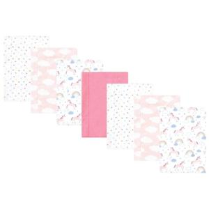 image:imageHudson Baby Unisex Baby Cotton Flannel Burp Cloths Bee One SizeUnicorns Rainbows 7 Pack