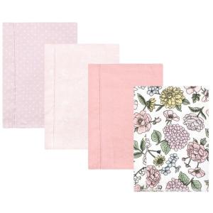 image:imageHudson Baby Unisex Baby Cotton Flannel Burp Cloths Bee One SizeVintage Blossom 4 Pack