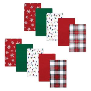 image:imageHudson Baby Unisex Baby Cotton Flannel Burp Cloths Bee One SizeWhite Tartan