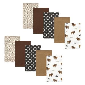 image:imageHudson Baby Unisex Baby Cotton Flannel Burp Cloths Bee One SizeWild Buffalo 10 Pack