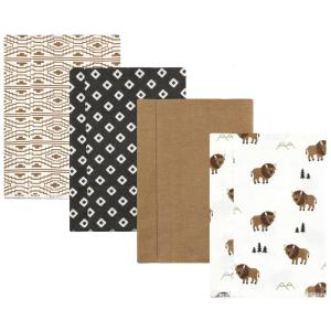 image:imageHudson Baby Unisex Baby Cotton Flannel Burp Cloths Bee One SizeWild Buffalo 4 Pack