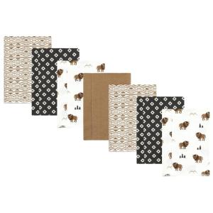 image:imageHudson Baby Unisex Baby Cotton Flannel Burp Cloths Bee One SizeWild Buffalo 7 Pack