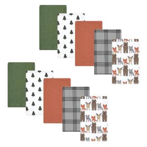 image:imageHudson Baby Unisex Baby Cotton Flannel Burp Cloths Bee One SizeWild Forest 10pack