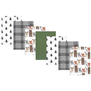 image:imageHudson Baby Unisex Baby Cotton Flannel Burp Cloths Bee One SizeWild Forest 7pack