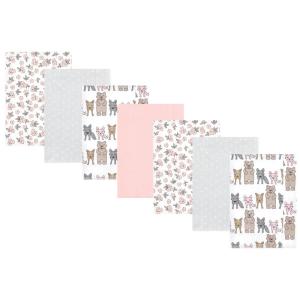 image:imageHudson Baby Unisex Baby Cotton Flannel Burp Cloths Bee One SizeWild Forest Pink 7pack
