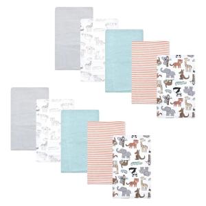 image:imageHudson Baby Unisex Baby Cotton Flannel Burp Cloths Bee One SizeZoo Animals