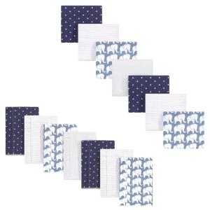 image:imageHudson Baby Unisex Baby Cotton Flannel Burp Cloths and Receiving Blankets 14Piece Duck One SizeBoy Elephant
