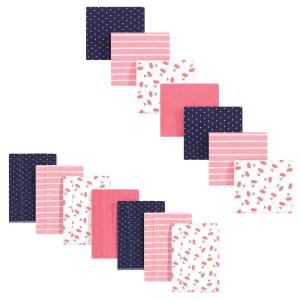 image:imageHudson Baby Unisex Baby Cotton Flannel Burp Cloths and Receiving Blankets 14Piece Duck One SizeCherry
