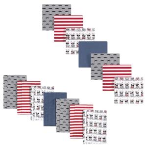 image:imageHudson Baby Unisex Baby Cotton Flannel Burp Cloths and Receiving Blankets 14Piece Duck One SizeFrench Dog