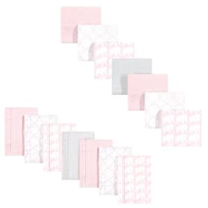 image:imageHudson Baby Unisex Baby Cotton Flannel Burp Cloths and Receiving Blankets 14Piece Duck One SizeGirl Elephant