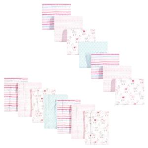 image:imageHudson Baby Unisex Baby Cotton Flannel Burp Cloths and Receiving Blankets 14Piece Duck One SizeLlama