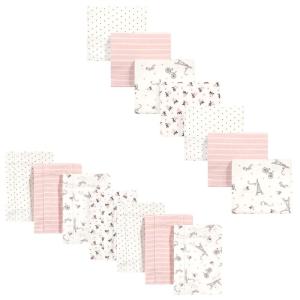 image:imageHudson Baby Unisex Baby Cotton Flannel Burp Cloths and Receiving Blankets 14Piece Duck One SizeParis