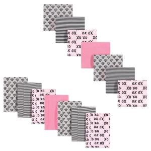 image:imageHudson Baby Unisex Baby Cotton Flannel Burp Cloths and Receiving Blankets 14Piece Duck One SizeXoxo