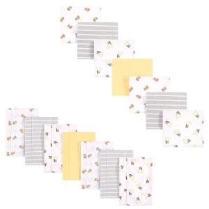 image:imageHudson Baby Unisex Baby Cotton Flannel Burp Cloths and Receiving Blankets 14Piece Duck One SizeYa Dig