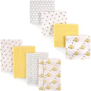image:imageHudson Baby Unisex Baby Cotton Flannel Burp Cloths and Receiving Blankets 8Piece Gray Elephant One SizeBee