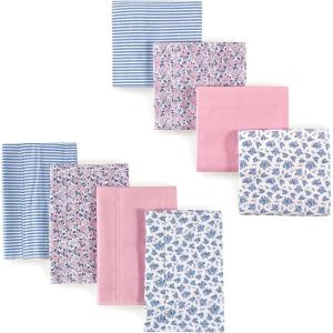 image:imageHudson Baby Unisex Baby Cotton Flannel Burp Cloths and Receiving Blankets 8Piece Gray Elephant One SizeClassic Floral