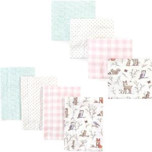 image:imageHudson Baby Unisex Baby Cotton Flannel Burp Cloths and Receiving Blankets 8Piece Gray Elephant One SizeEnchanted Forest