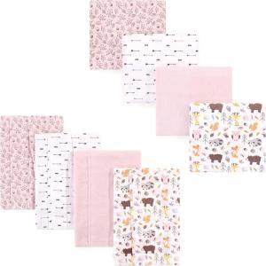 image:imageHudson Baby Unisex Baby Cotton Flannel Burp Cloths and Receiving Blankets 8Piece Gray Elephant One SizeGirl Pinecone