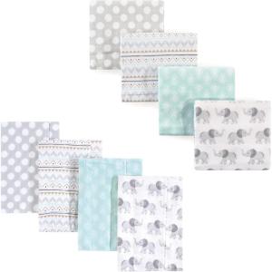 image:imageHudson Baby Unisex Baby Cotton Flannel Burp Cloths and Receiving Blankets 8Piece Gray Elephant One SizeGray Elephant