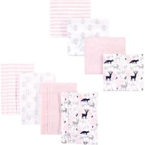 image:imageHudson Baby Unisex Baby Cotton Flannel Burp Cloths and Receiving Blankets 8Piece Gray Elephant One SizeLinocut Woodland Girl