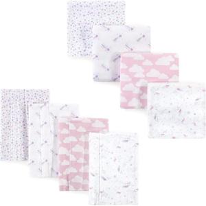 image:imageHudson Baby Unisex Baby Cotton Flannel Burp Cloths and Receiving Blankets 8Piece Gray Elephant One SizeMagical Unicorn