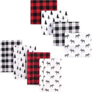 image:imageHudson Baby Unisex Baby Cotton Flannel Burp Cloths and Receiving Blankets 8Piece Gray Elephant One SizeMoose