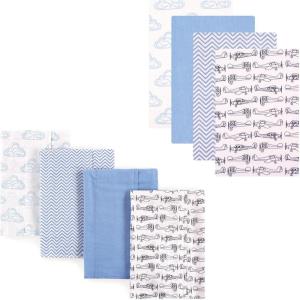 image:imageHudson Baby Unisex Baby Cotton Flannel Burp Cloths and Receiving Blankets 8Piece Gray Elephant One SizePaper Airplane