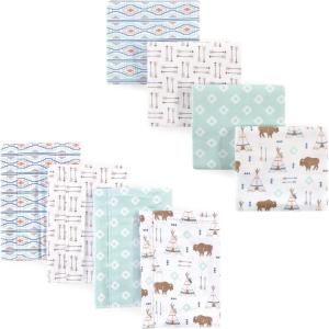 image:imageHudson Baby Unisex Baby Cotton Flannel Burp Cloths and Receiving Blankets 8Piece Gray Elephant One SizeTeepee