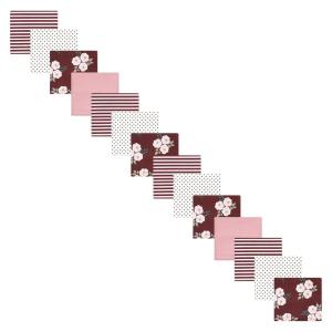image:imageHudson Baby Unisex Baby Cotton Flannel Receiving Blankets Bundle Set Christmas Scene One SizeBurgundy Floral