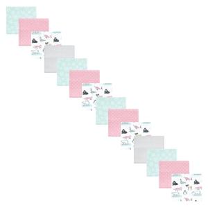 image:imageHudson Baby Unisex Baby Cotton Flannel Receiving Blankets Bundle Set Christmas Scene One SizeGirl Arctic Animals