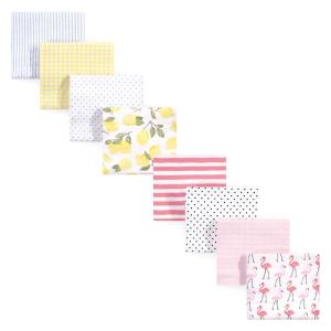 image:imageHudson Baby Unisex Baby Cotton Flannel Receiving Blankets Bundle Set Christmas Scene One SizeLemons Flamingos 8pack