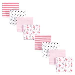 image:imageHudson Baby Unisex Baby Cotton Flannel Receiving Blankets Bundle Set Christmas Scene One SizePink Flamingos 8pack
