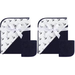 image:imageHudson Baby Unisex Baby Cotton Hooded Towel and Washcloth Sailboat One Size Pack of 2
