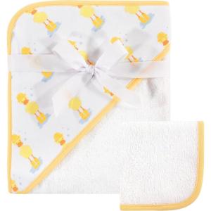 image:imageHudson Baby Unisex Baby Cotton Hooded Towel and Washcloth Woodland One SizeDuck