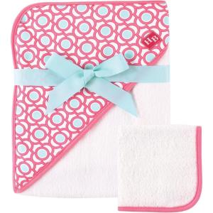 image:imageHudson Baby Unisex Baby Cotton Hooded Towel and Washcloth Woodland One SizeLattice