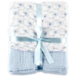 image:imageHudson Baby Unisex Baby Cotton Muslin Swaddle Blankets Forest Animals 3PackBlue Sheep
