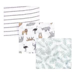 image:imageHudson Baby Unisex Baby Cotton Muslin Swaddle Blankets Forest Animals 3PackModern Neutral Safari