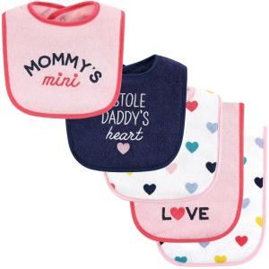 image:imageHudson Baby Unisex Baby Cotton Terry Bib and Burp Cloth Set Mom Dad Dream One SizeBold Mom Dad